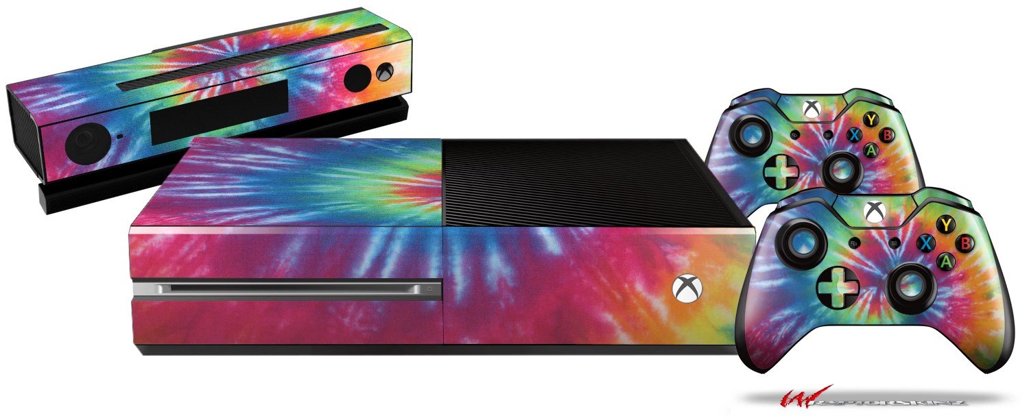 Tie Dye Swirl 104 - Holiday Bundle WraptorSkinz Decal Style Vinyl Skin Wrap compatible with XBOX One Original Console, Kinect and 2 Controllers (GAMING SYSTEM NOT INCLUDED)