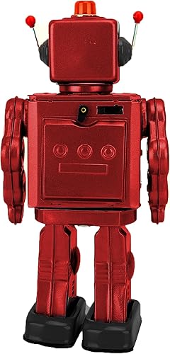 Miniatura 3 de Charmgle Juguetes de lata retro robot para caminar, robot de escritorio eléctrico giratorio con sonido de pistola de fuego, colección para adultos,