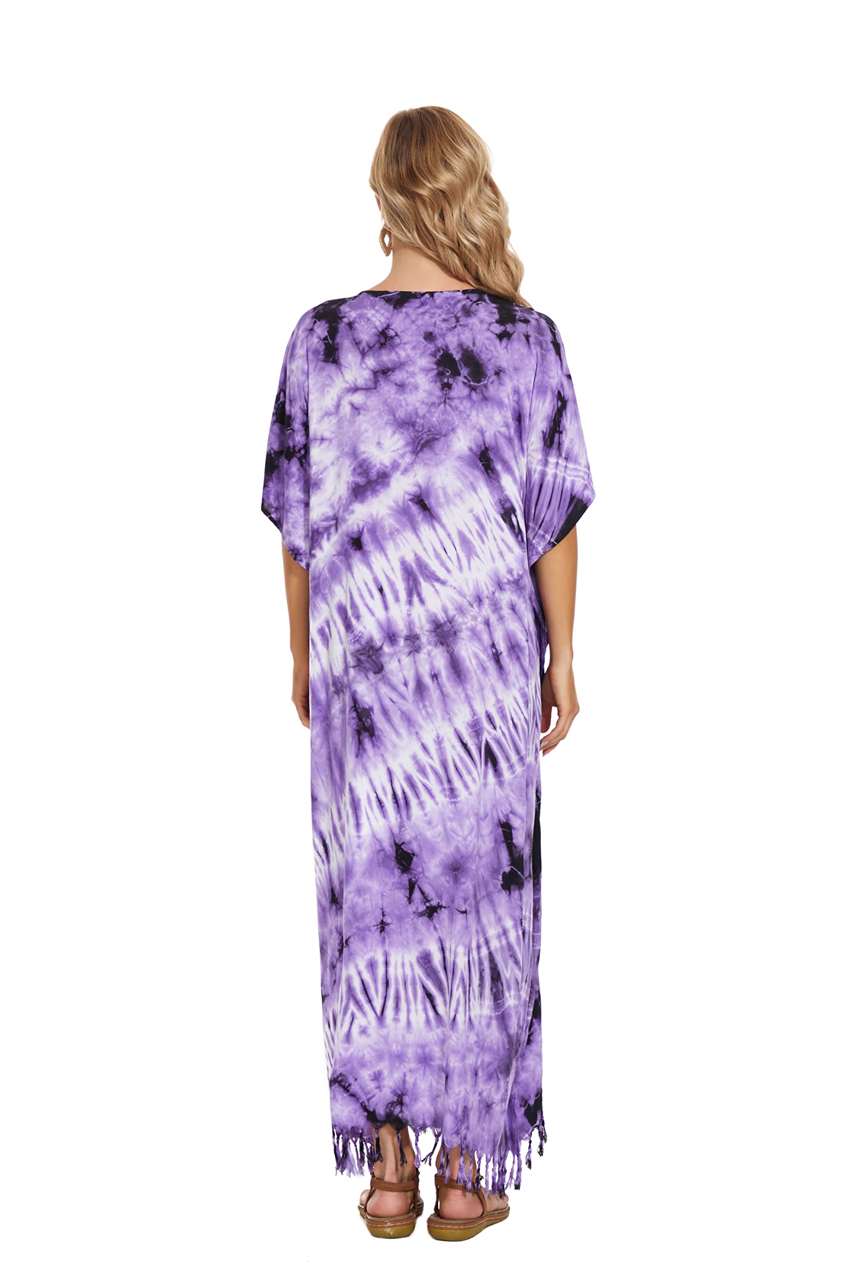 Beautybatik Caftano da donna hippie tie dye caftano loungewear maxi plus size abito lungo da 18 a 26