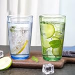 Hedume paquet de 6 17oz Verres à boire de qualité supérieure, ensemble 6 Coupes de tumbler empilables, coupes d'eau en plastique BPA Gratuit