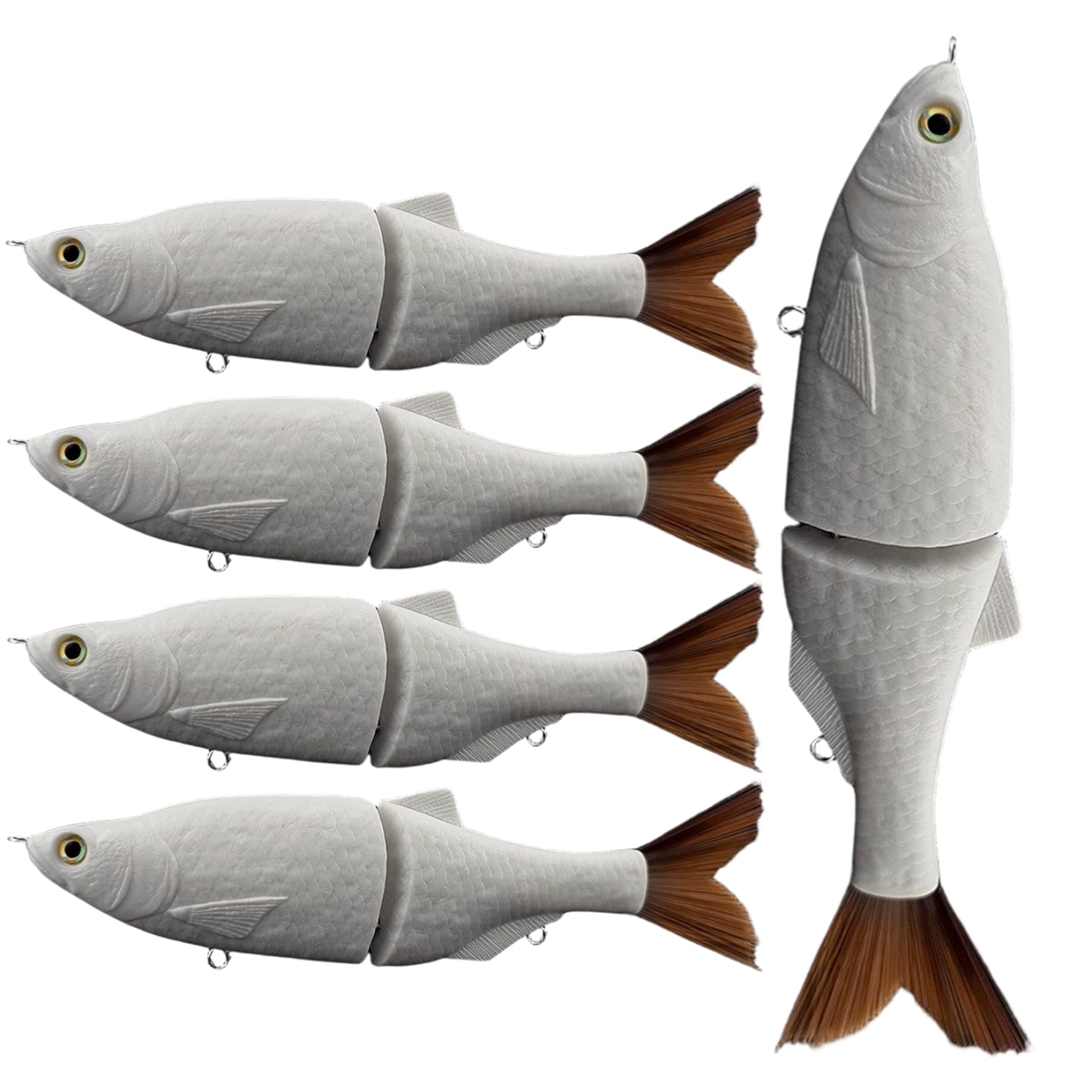 Señuelos de Pesca, señuelos de Pesca en Blanco sin Pintar, Escamas de Pescado talladas a Mano, Cola de filamento, Cebo Dorado para lubina, Trucha, Lucio, crankbait, de en Blanco, s