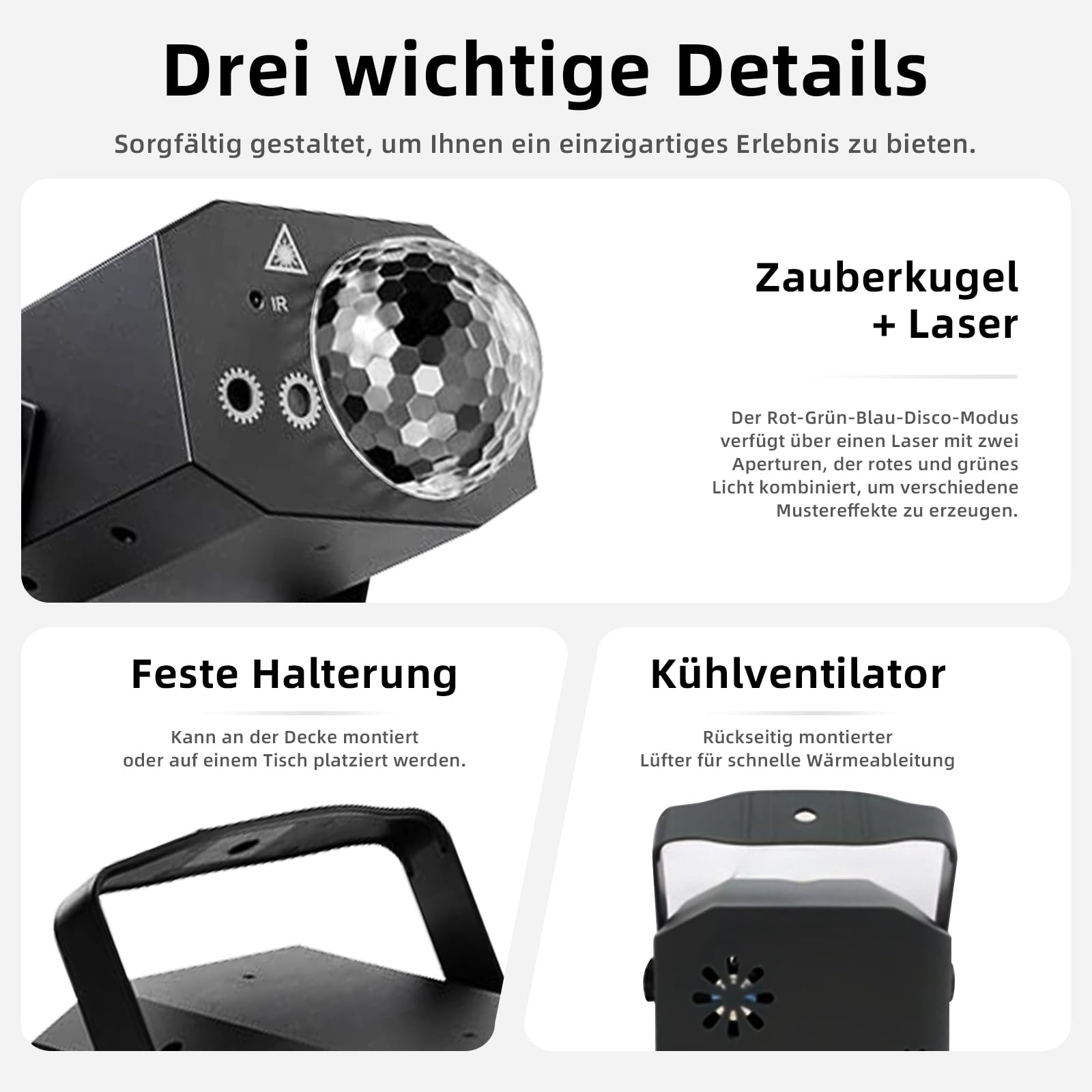 Les projecteurs de scène, les lumières stroboscopiques de DJ, les boules disco à LED et les télécommandes à commande vocale conviennent aux fêtes d'anniversaire, aux karaokés et aux réunions de famill