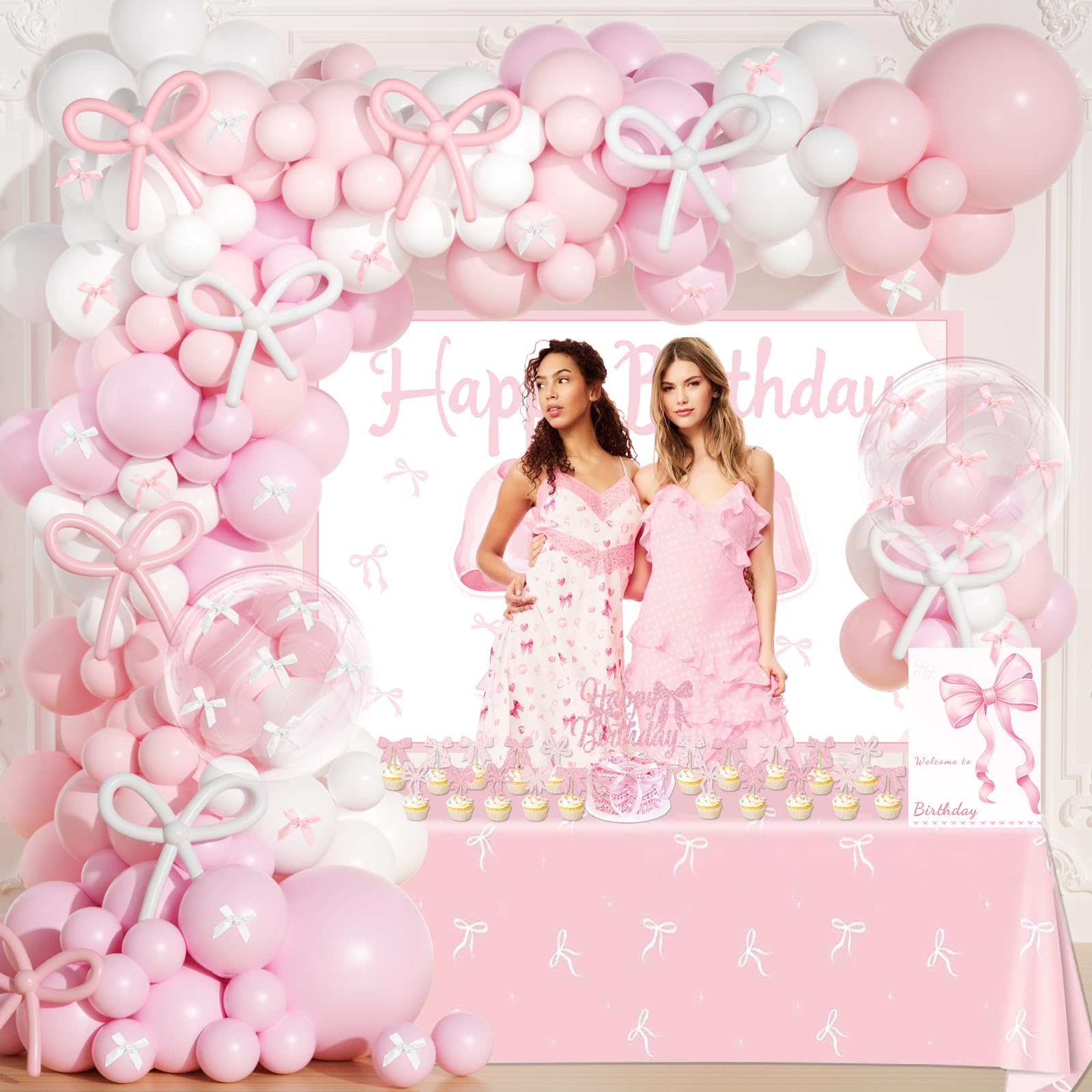 Decoraciones de cumpleaños de coqueta rosa