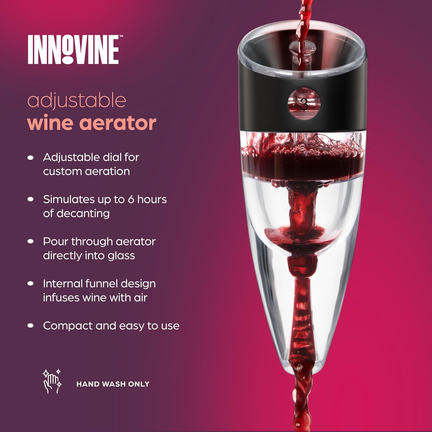 Innovine Vertical Lever Corkscrew and Adjustable Wine Aerator Pourer Gift Set, Wine Bottle Opener and Aerator for Red and White Wines, Home Bar, Housewarming and Wedding Gifts, Set of 2, Graphite