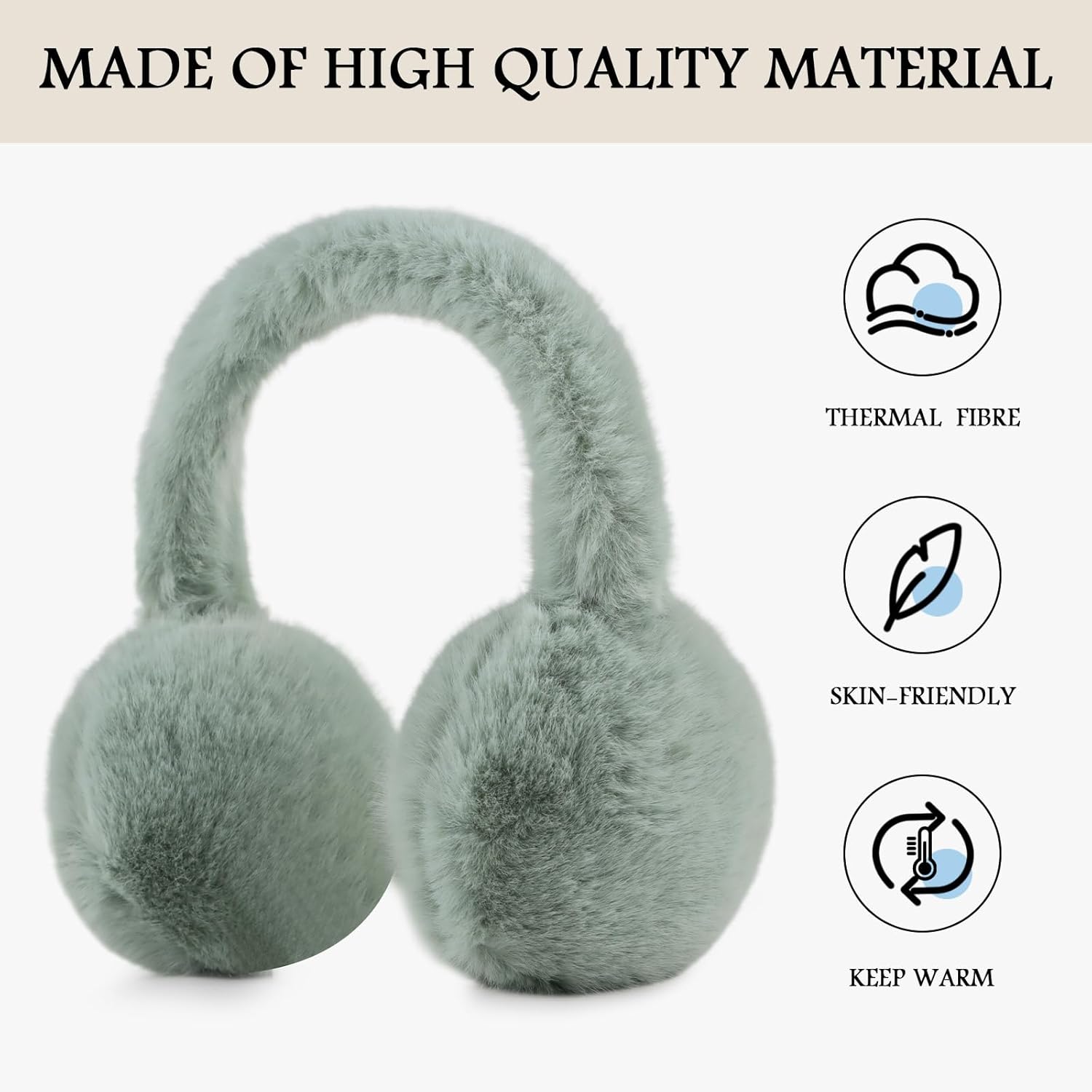 PESAAT Warm Ear muffs for Women Winter Unisex Fluffy Earmuffs Lady Ear Warmer Faux Fur Ear Covers - Image 2