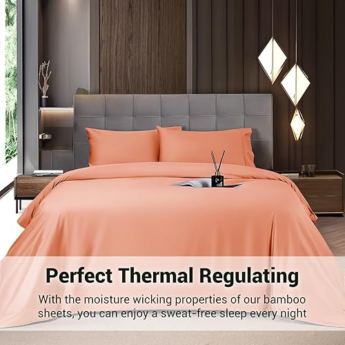 Miniatura 2 de Shilucheng - Juego de sábanas de bambú transpirable y refrescante, 1800 hilos, súper sedosas, suaves, con 16 pulgadas de profundidad, lavable a