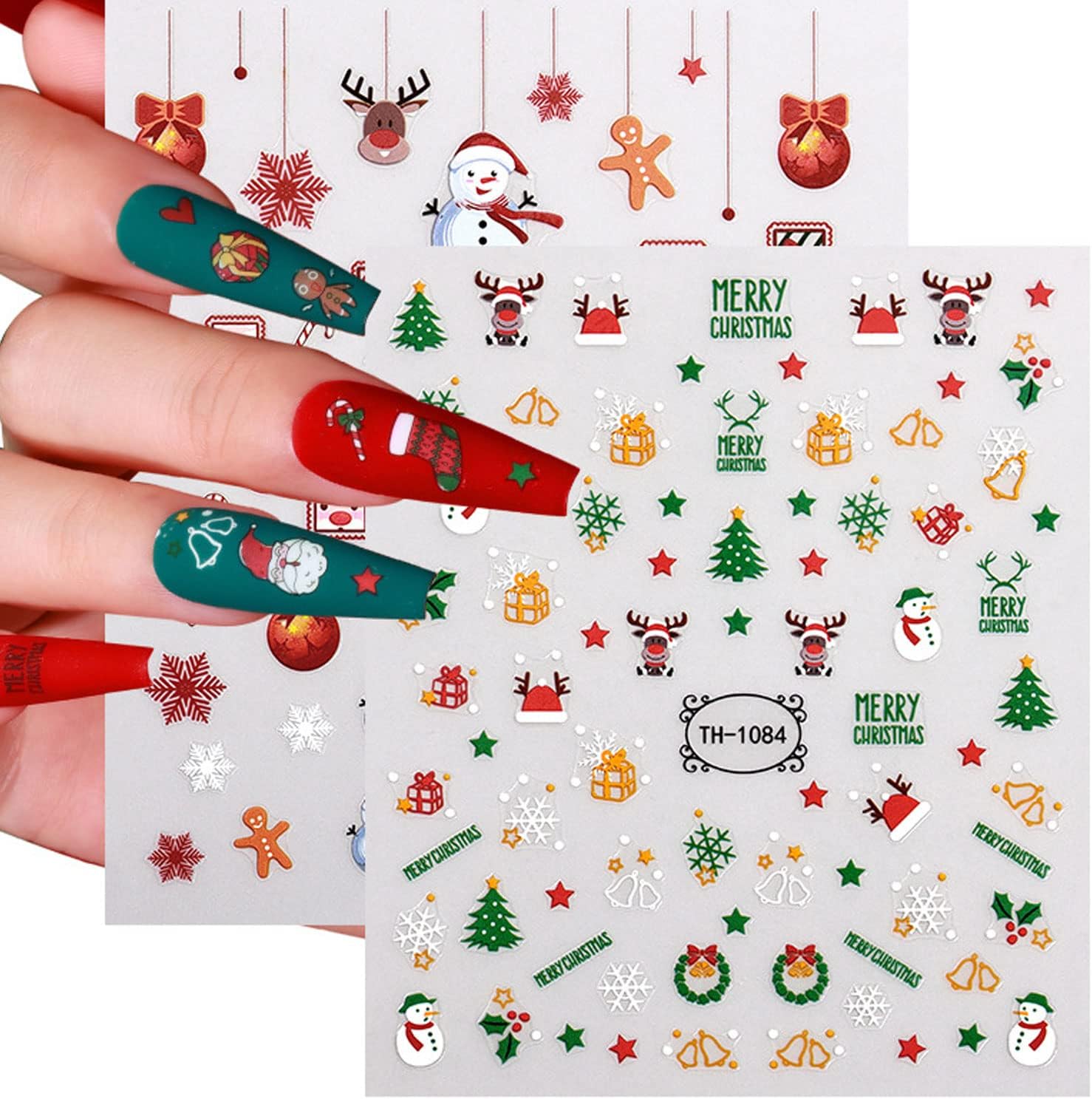Christmas Nail Sticker Snowflake Nail Art Stickers Decal 3D Christmas Nail Sticker
