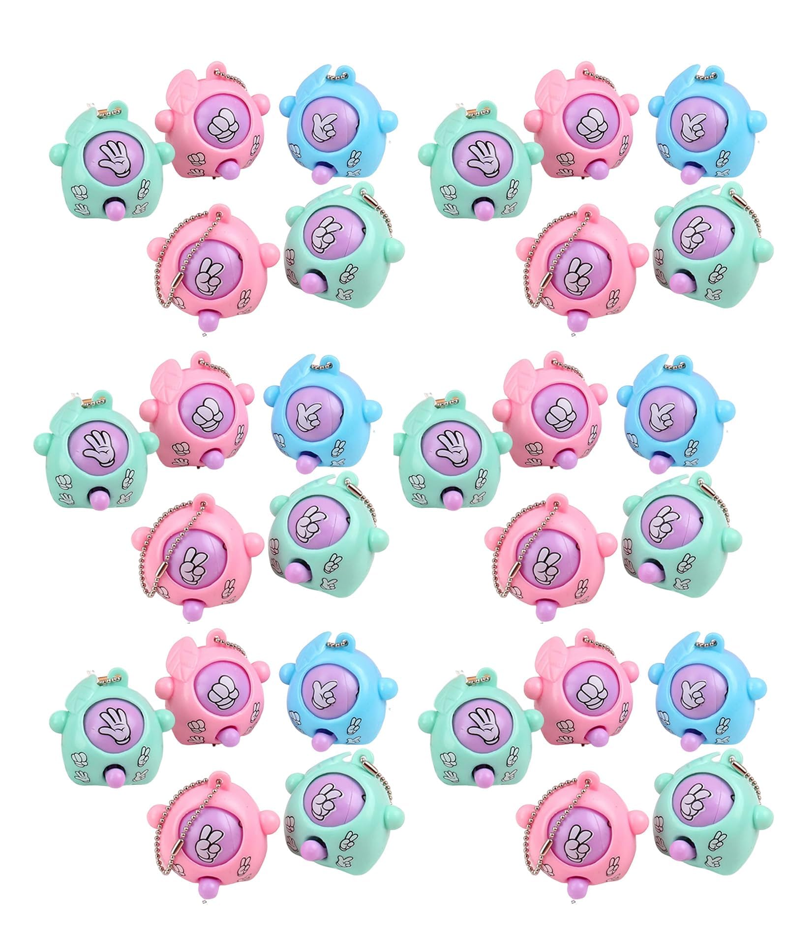 24Pcs Fun Game Keychain, Rock Paper Scissors Keychain, Rock Paper Scissors Game Mini Toy With Key Ring Chain For Children Teens Adults Party Fun Entertainment-image-30