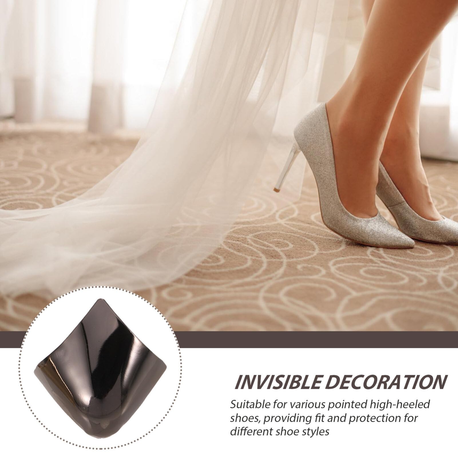 Cubre Puntas Metálico Para Zapatos Mujer 2 Pares De Puntera Para Tacones Altos Puntiagudos Accesorios Para Protección Y Decoración Invisible De Tacones