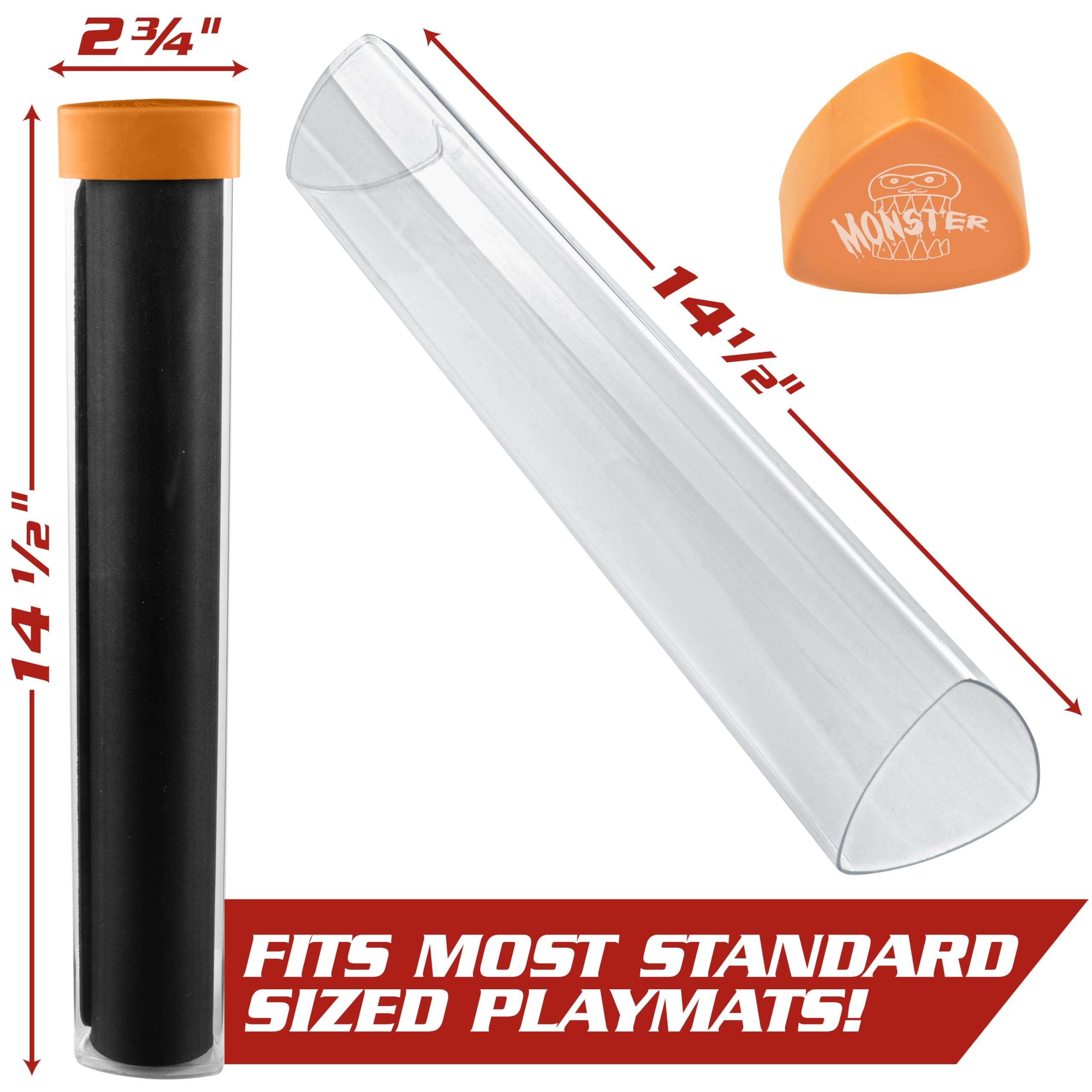 Playmat Tube - Monster Protectors Prism-Shaped Play Mat Tube (złoty) - Won't Roll , Easy in and Out Design