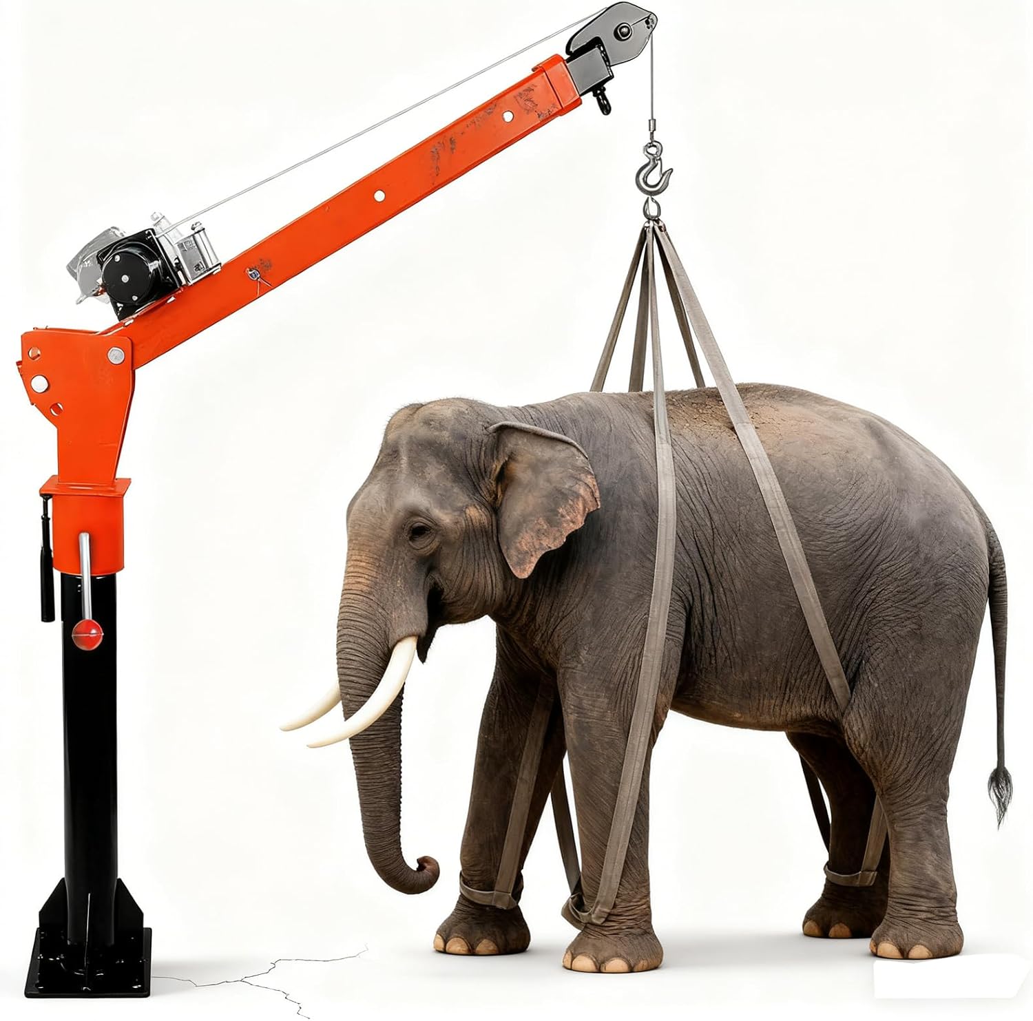 Alloy Steel Crane with 3-Postinon Adjustable Boom, 2000LBS Electric Winch Truck Crane with 360° Swivel, 47-67" L Truck Bed Crane, 110V Jib Crane, Electric Hoist for Pickups Lifting (2000LBS)