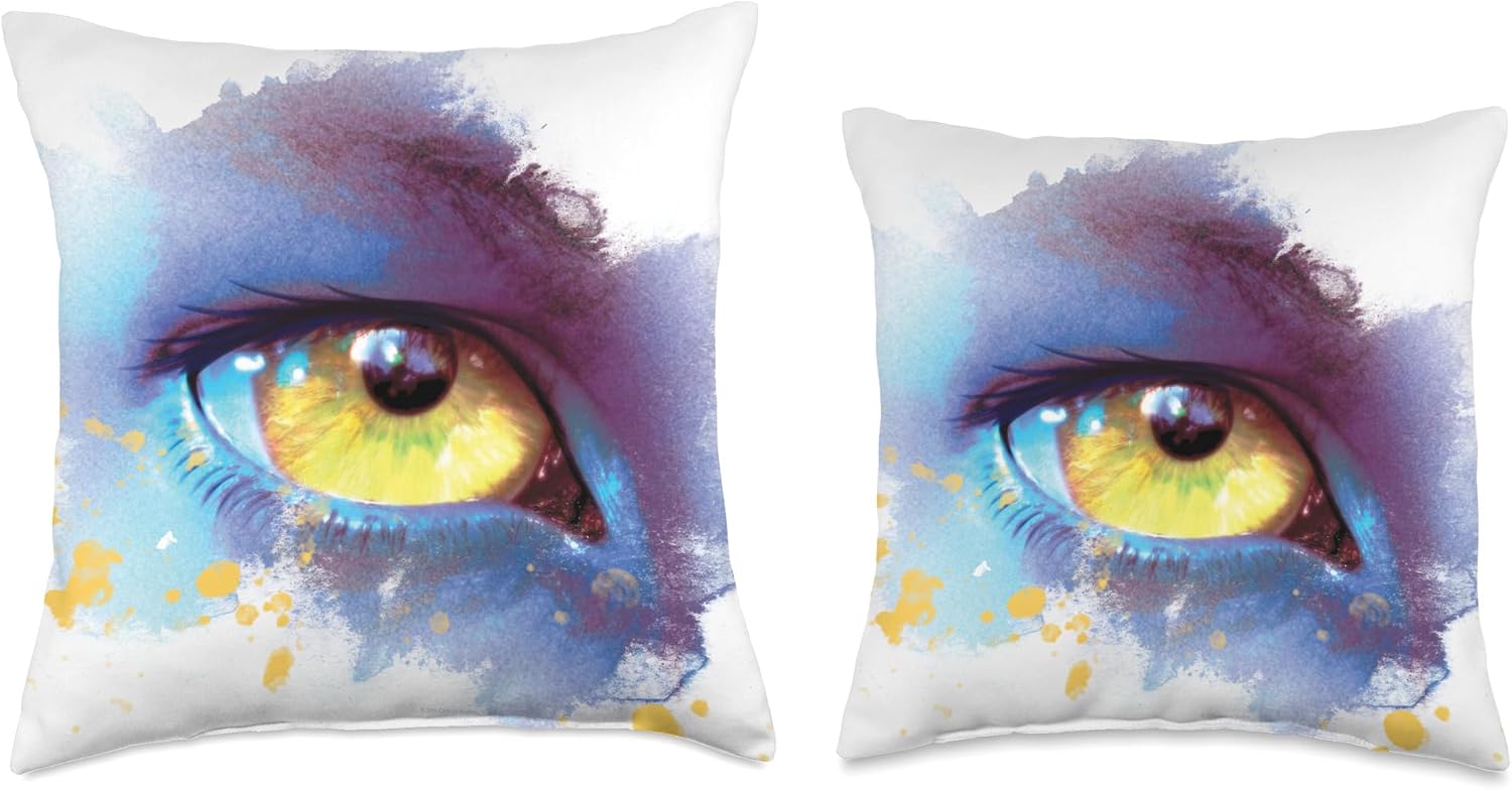 Avatar: The Way of Water Na’vi Golden Eye Watercolor Throw Pillow