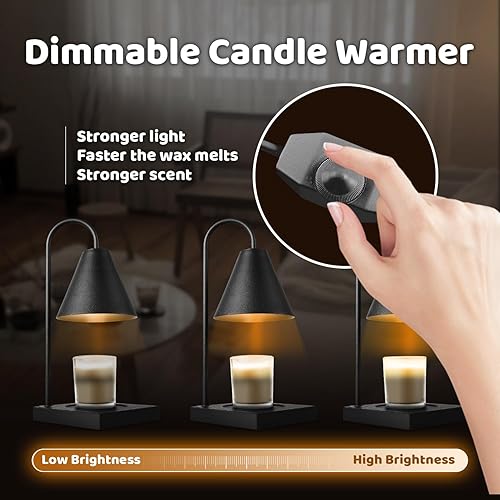Miniatura 2 de Lámpara calentadora de velas regulable, se adapta a tarros grandes, linterna eléctrica de metal para velas perfumadas, ajuste universal para fusión