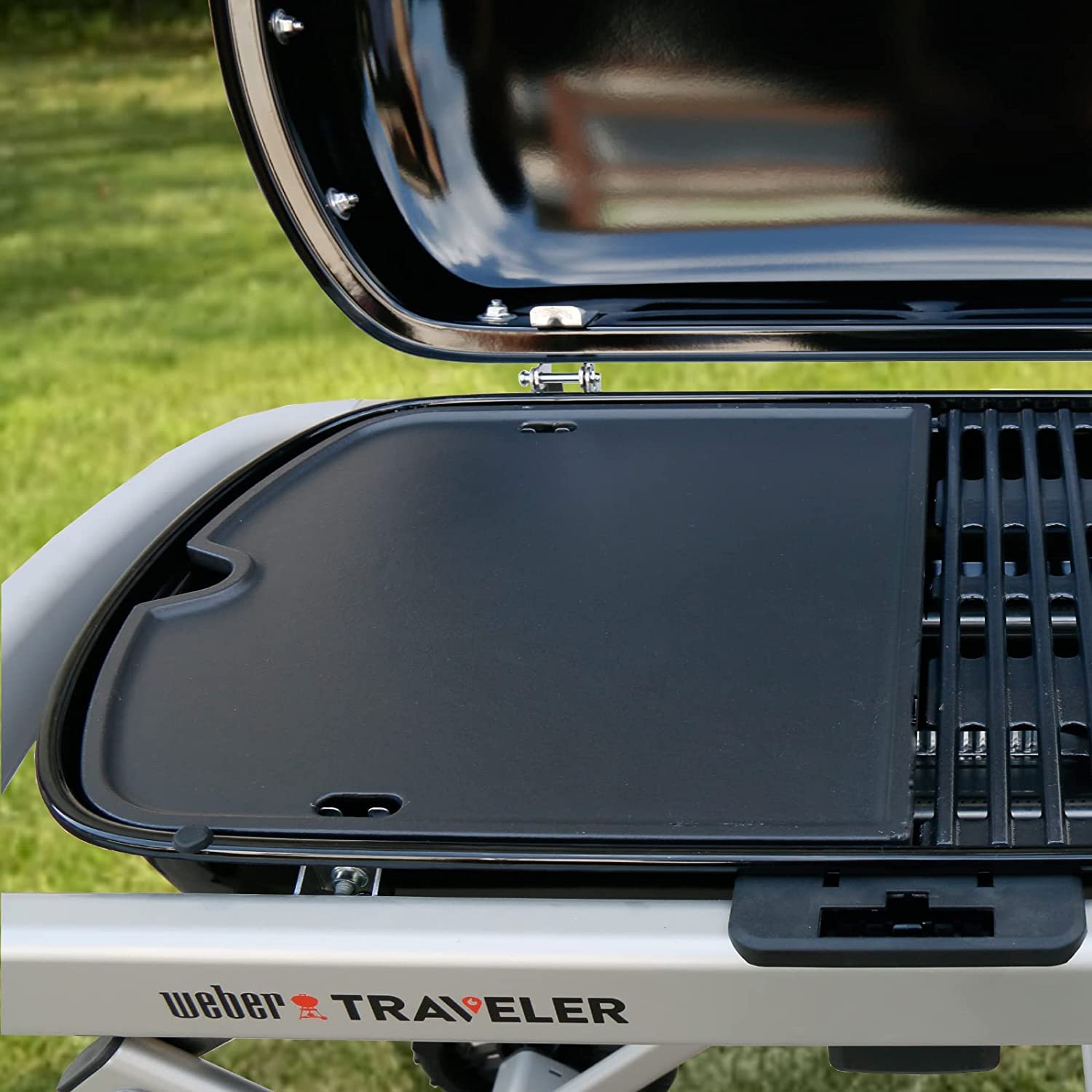 GFTIME Griglia in ghisa per Weber Traveler Griglia a gas portatile Weber Outdoor Grill Pan Piastra di cottura Parte di ricambio nera