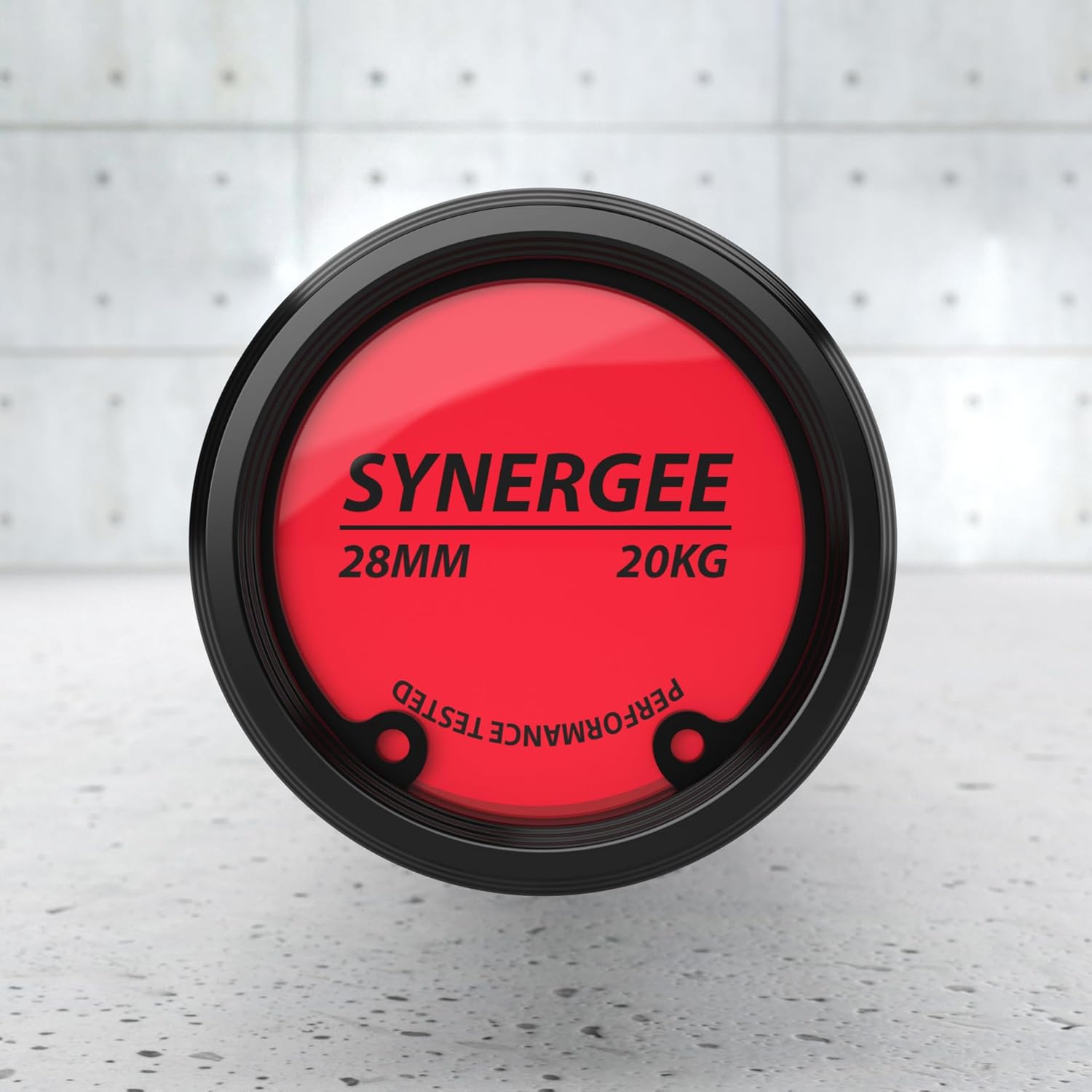 Synergee Games 15kg and 20kg Colored Ceramic Coated Barbells. Rated 1500lbs for Weightlifting and Powerlifting. Black, Red, Grey, Pink