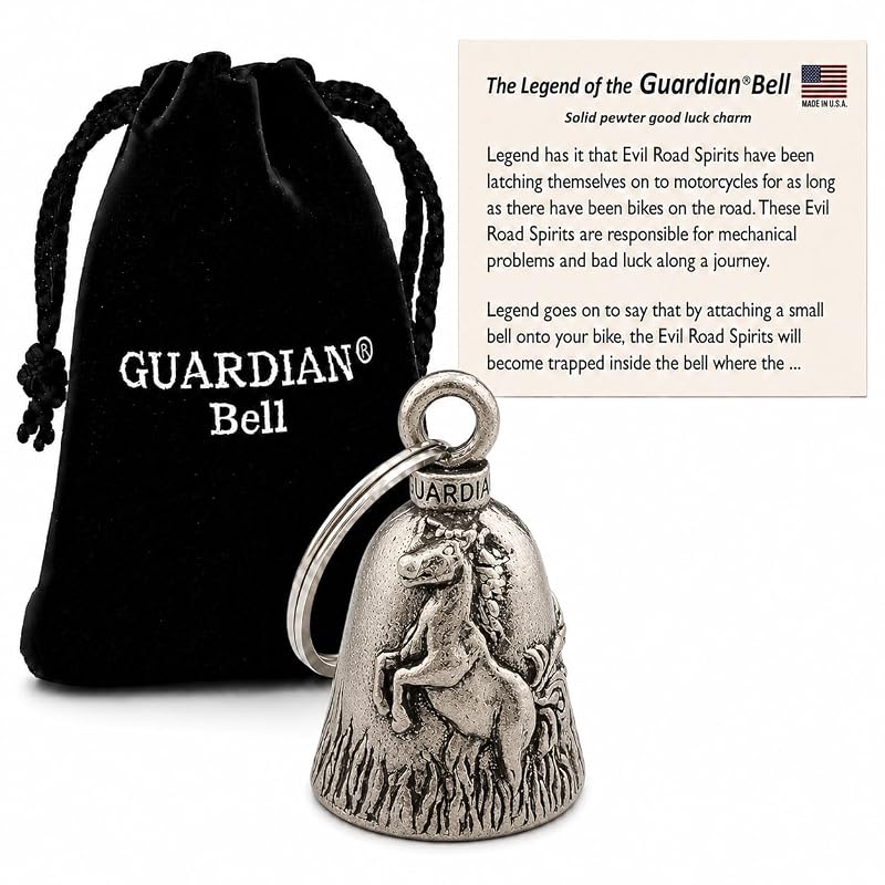 Sino Guardian Bell Mustang para Motocicleta e Veículos com Chaveiro e Estojo de Veludo Preto