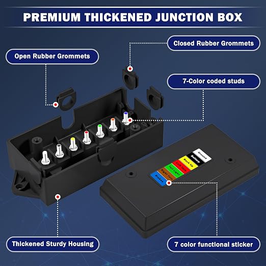 Caja de Distribución para Trailer 7 Pines CheeMuii 2 Piezas miniatura 2