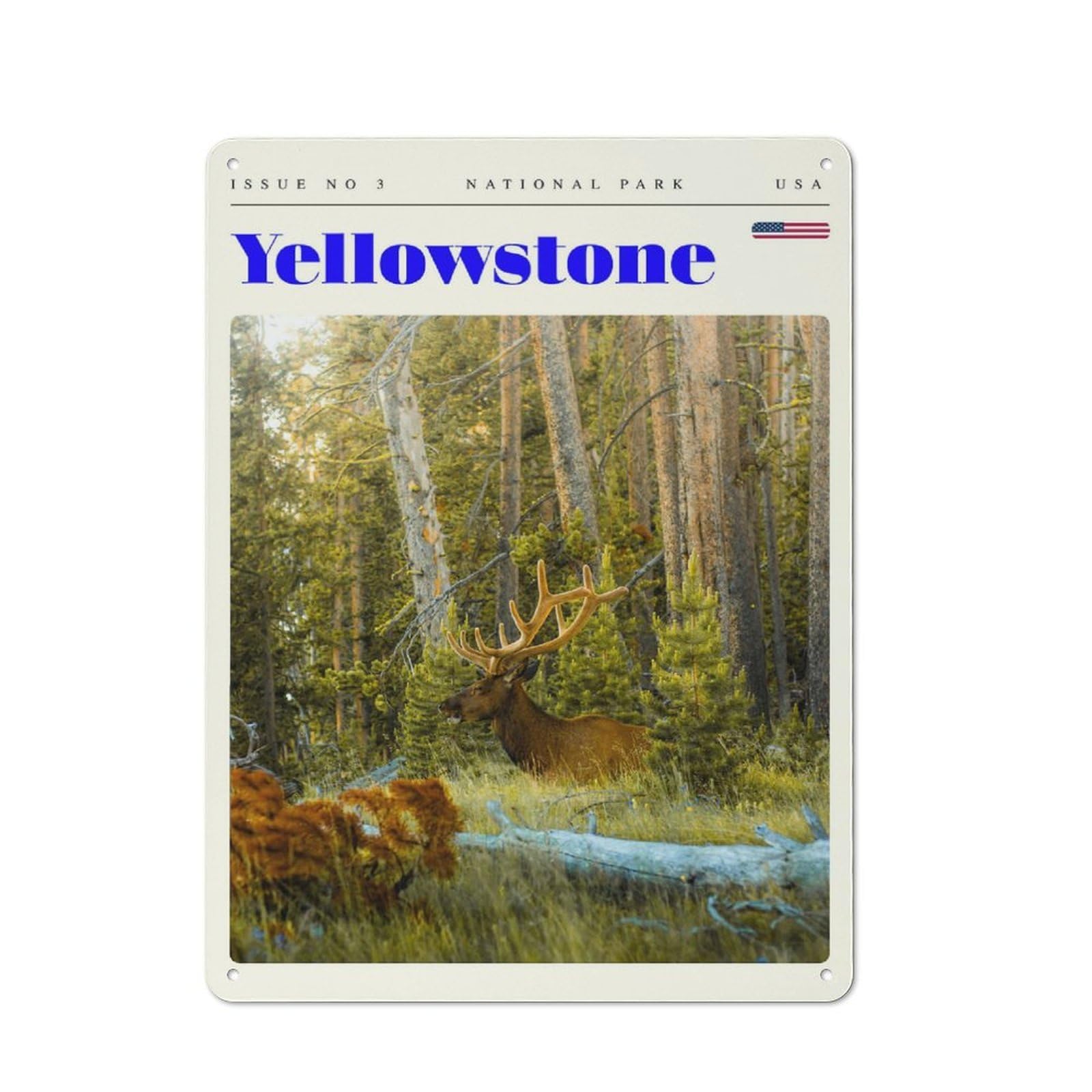 Junmoney Style-24 Smart Yellowstone National Park Travel Art Office Metal Sign 40X30cm, Creative Space Decor For Home Office, Reading Corner Or Bedroom