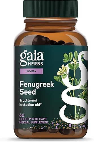 Gaia Herbs Semilla de fenogreco - Ayuda a apoyar la lactancia saludable y la producción de leche materna* - Fabricado con semillas de fenogreco