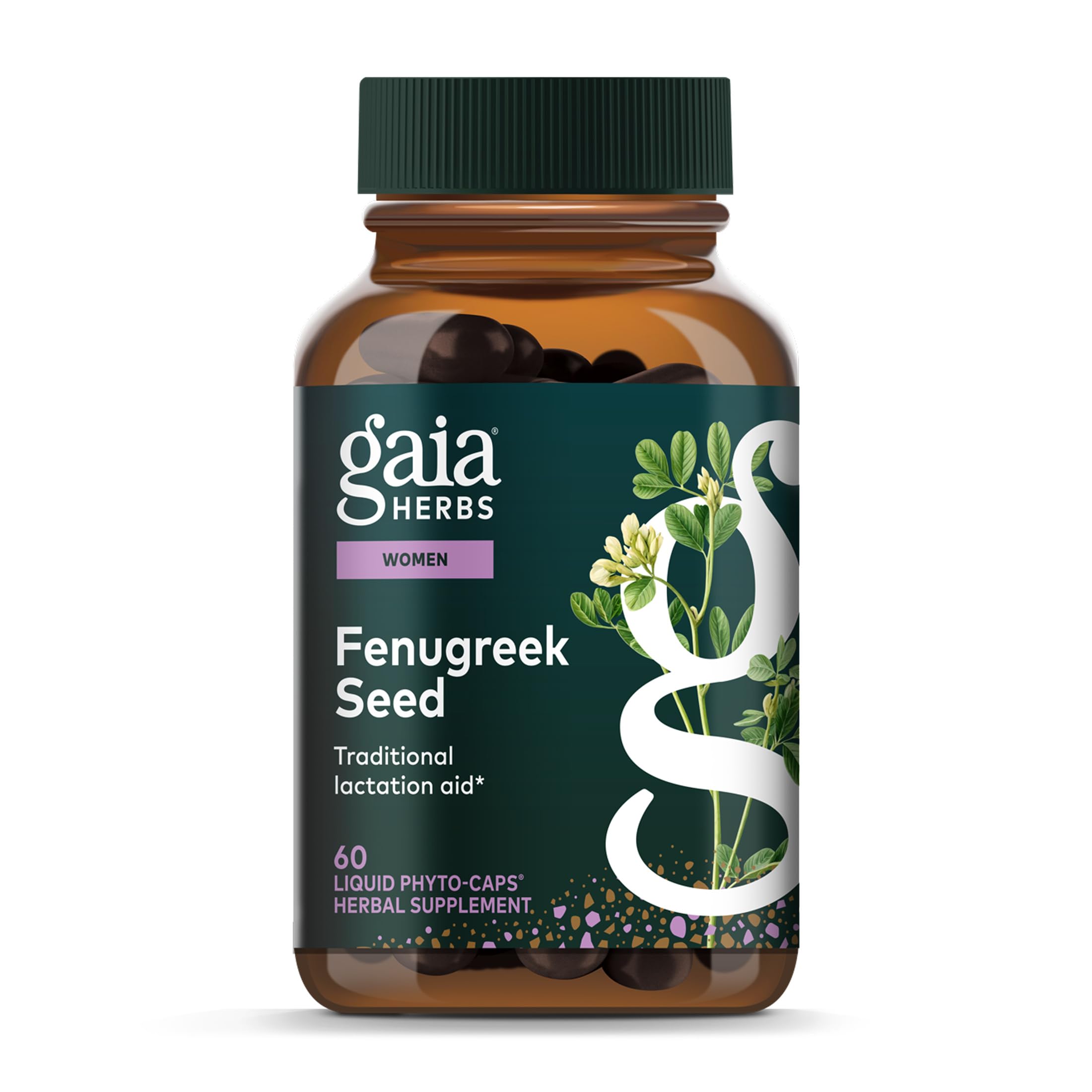 Gaia Herbs Fenugreek Seed - Helps Support Healthy Lactation & Breast Milk Production* - Made with Fenugreek Seeds - 60 Vegan Liquid Phyto-Capsules (20 Servings)