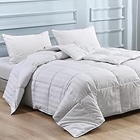 Vista 6 de Dreamhood Edredón de plumas de ganso tamaño King, edredón ligero de plumón blanco, edredón de plumón tamaño King con funda de 100% algodón, 500