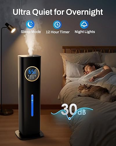 Miniatura 6 de Humidificador de habitación grande para dormitorio con luz nocturna, humidificadores de 2.1 galones (8L) para el hogar con difusor de aceite