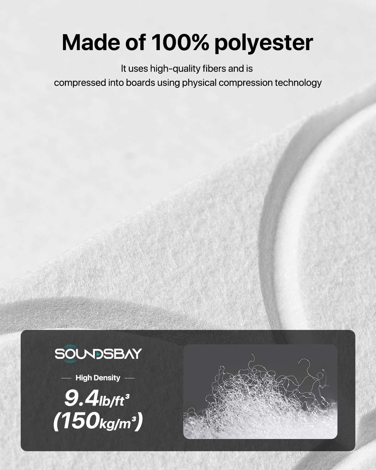 Soundsbay Lot de 12 panneaux acoustiques autocollants, absorbeurs acoustiques, en polyester, pour isolation acoustique, traitement acoustique et décoration murale - 30 x 30 x 0,9 cm