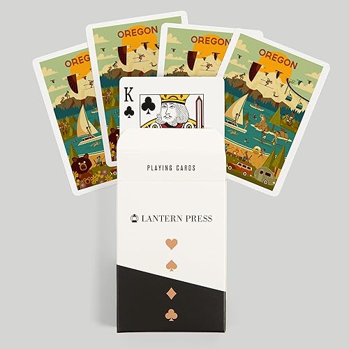 Miniatura 6 de Lantern Press Oregon, Geométrico (52 baraja de cartas de póquer, con Jokers)