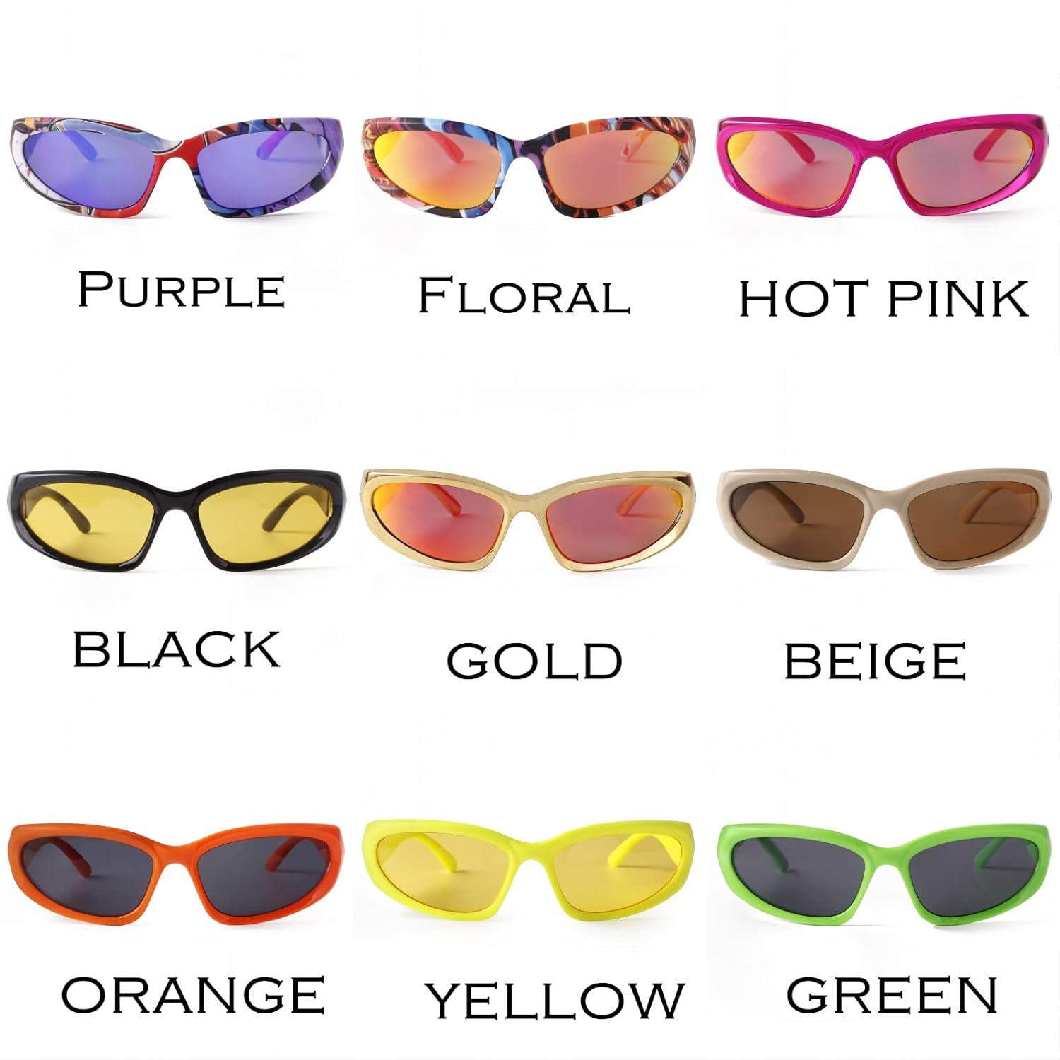 ADE WU Wrap Around Fashion Sunglasses for Women Men Trendy y2k Swift Oval Futuristic Rave Sun Glasses Goggles - Image 4