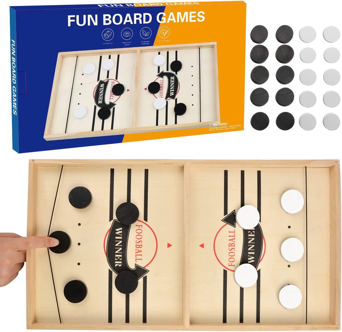 Large Size Fast Sling Puck Board Game Slingshot Board Games for Adult and Kids Super Winner Sling Puck Foosball Board Game Slingshot Table Hockey Party Game Bouncing Chess Hockey Game