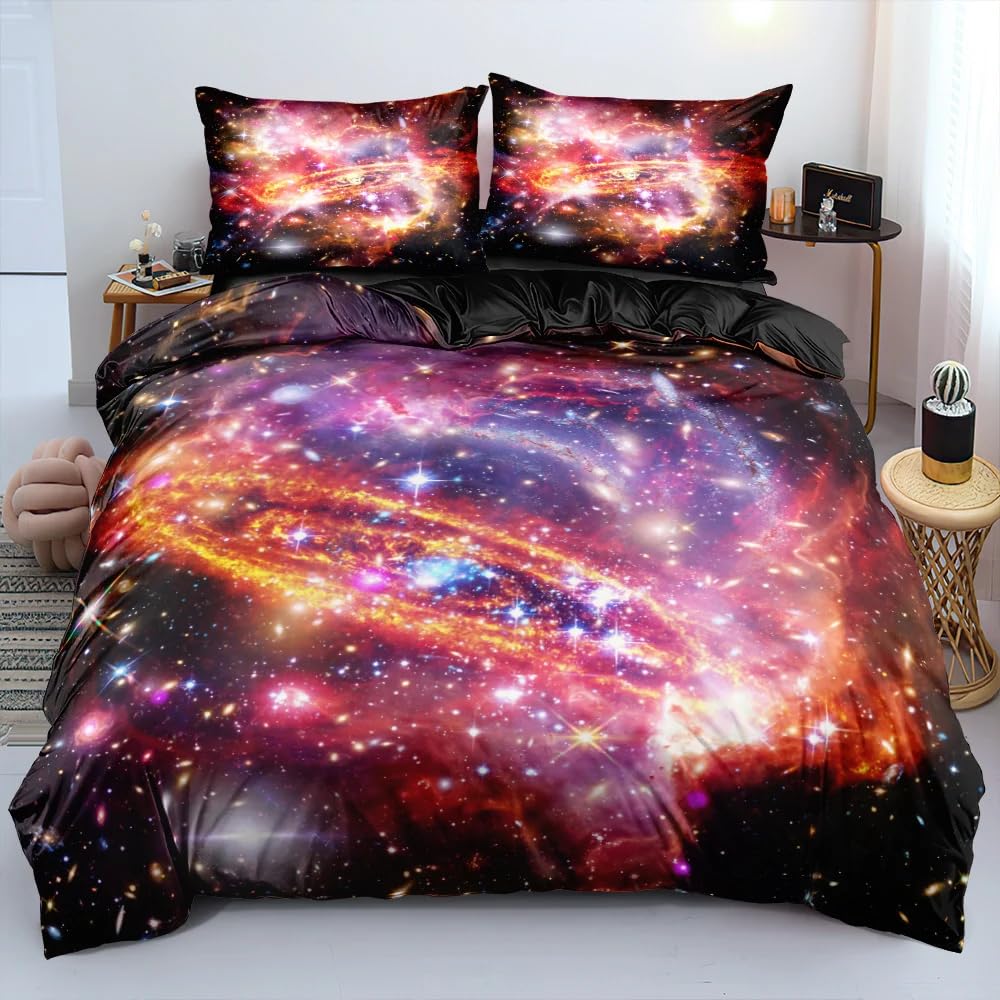 QBIDCSX Bedding Sets Single Galaxies Bedding Sets Single Koala Duvet Cover 200x200cm with Zipper Closure, Hypoallergenic Quilt Cover with 2 Pillowcase for Boys Kids Girls
