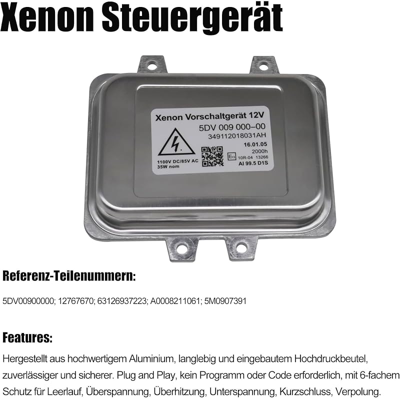 HISports Xenon Vezérlőegység 5DV00900000 - 35W Ballaszt Escalade E60 E61 525i Modellekhez - Fehér Fényű Xenon Lámpa Előtét