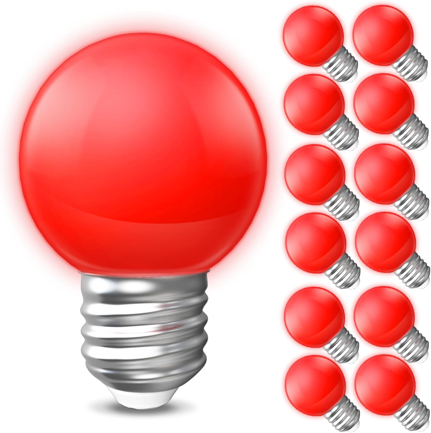 Red LED Light Bulbs, 15 Watt Equivalent Colored Light Bulb