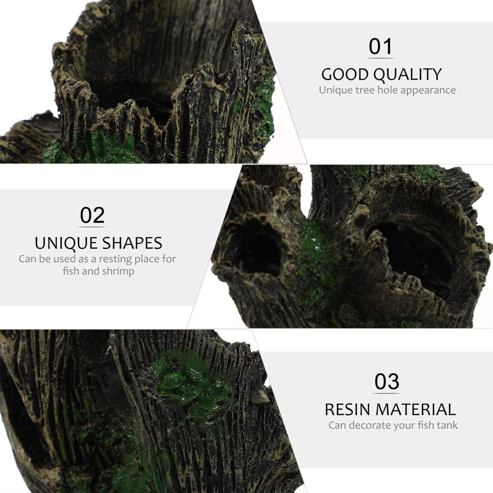 Dekoracje do akwarium Akcesoria do ozdób Ozdoba do akwarium z żywicy Drewno pień drzewa Wystrój akwarium Driftwood Betta Log Play House Hollow Tree Hole Krajobraz Wystrój dla słodkowodnych Betta Cichl