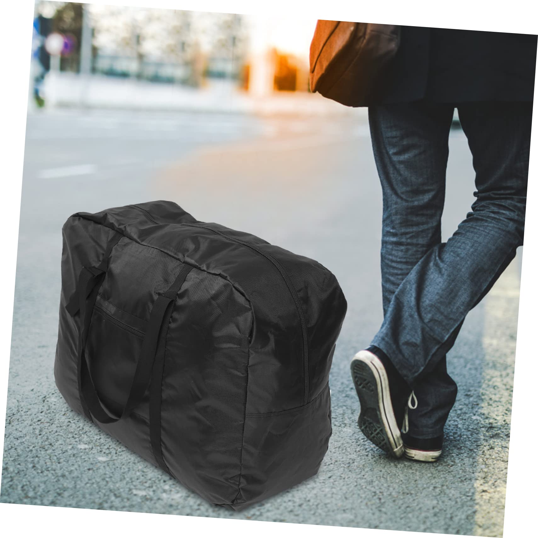 TOYANDONA Borsa Trasporto Bici Pieghevole Nera in Nailon, Grande capacità