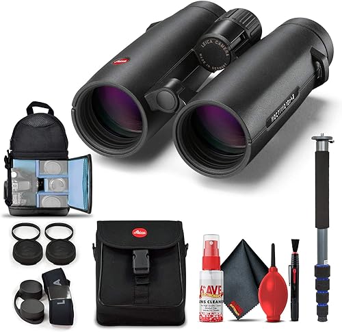 Leica 10x42 Noctivid Binoculars (Black) (40385) + Backpack + Full Size Monopod + Cleaning Set + 2 x Cap Keeper + Neck Strap