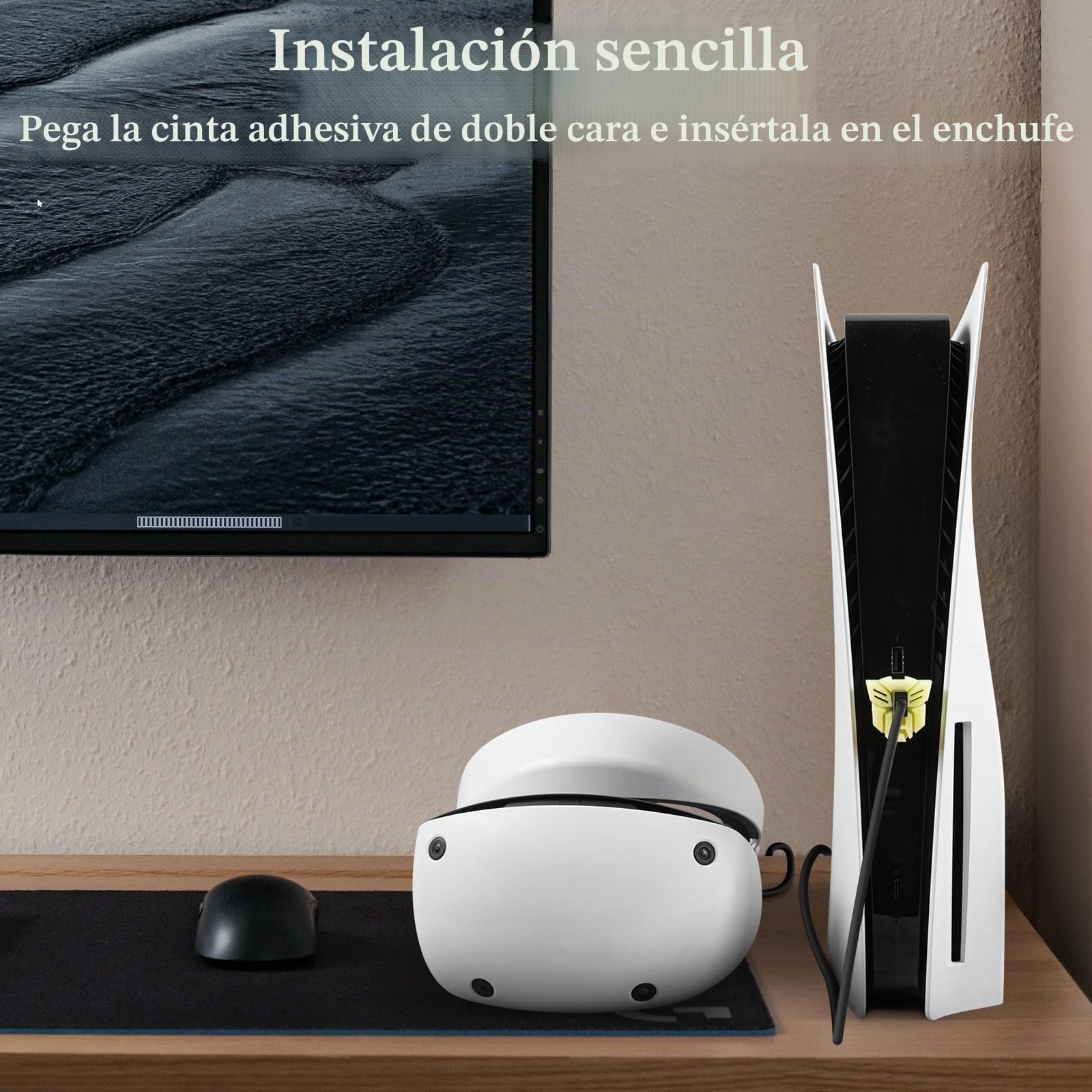GEEKRIA Protector de enchufe de cable compatible con PlayStation 5, PSVR 2, funda de repuesto duradera para la línea, funda de cable de carga anti-caídas (blanco)