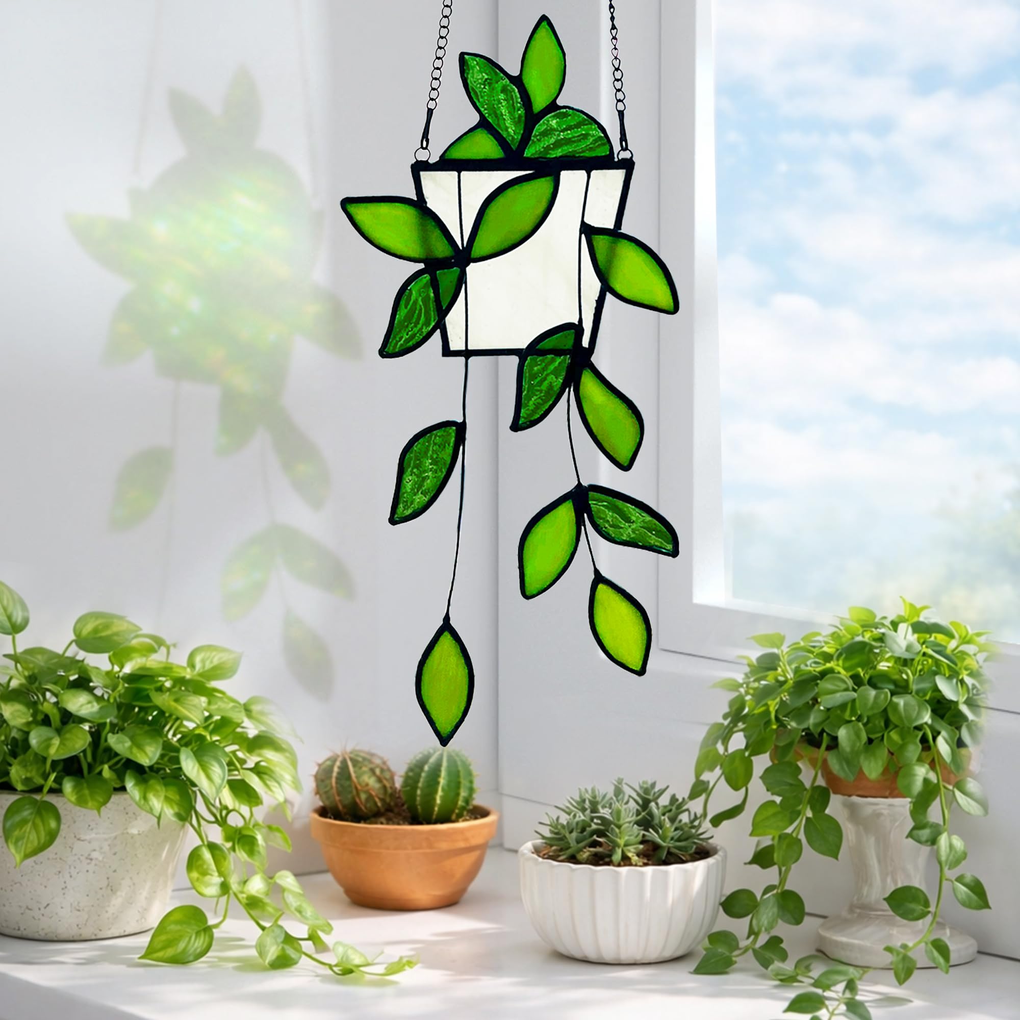 2 acchiappasole a forma di colibrì, decorazione da appendere alla finestra in vetro colorato, prisma di cristallo arcobaleno, decorazione per interni ed esterni, casa, giardino, feste