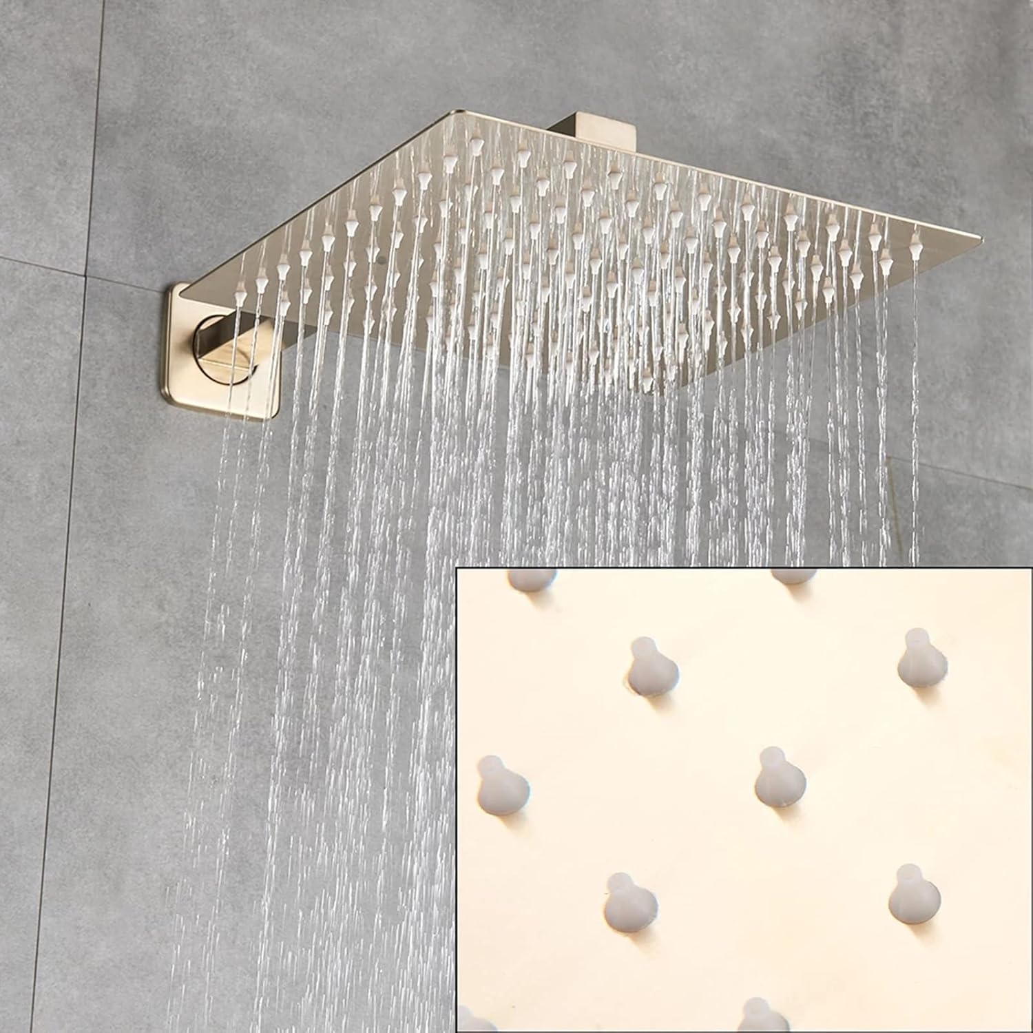 High Pressure Rain Mixer Shower Combo Set, Concealed 3 Way Shower System with Rainfall Shower Head, Handheld Shower and Bathtub Faucet,16inch (Size : 10inch)