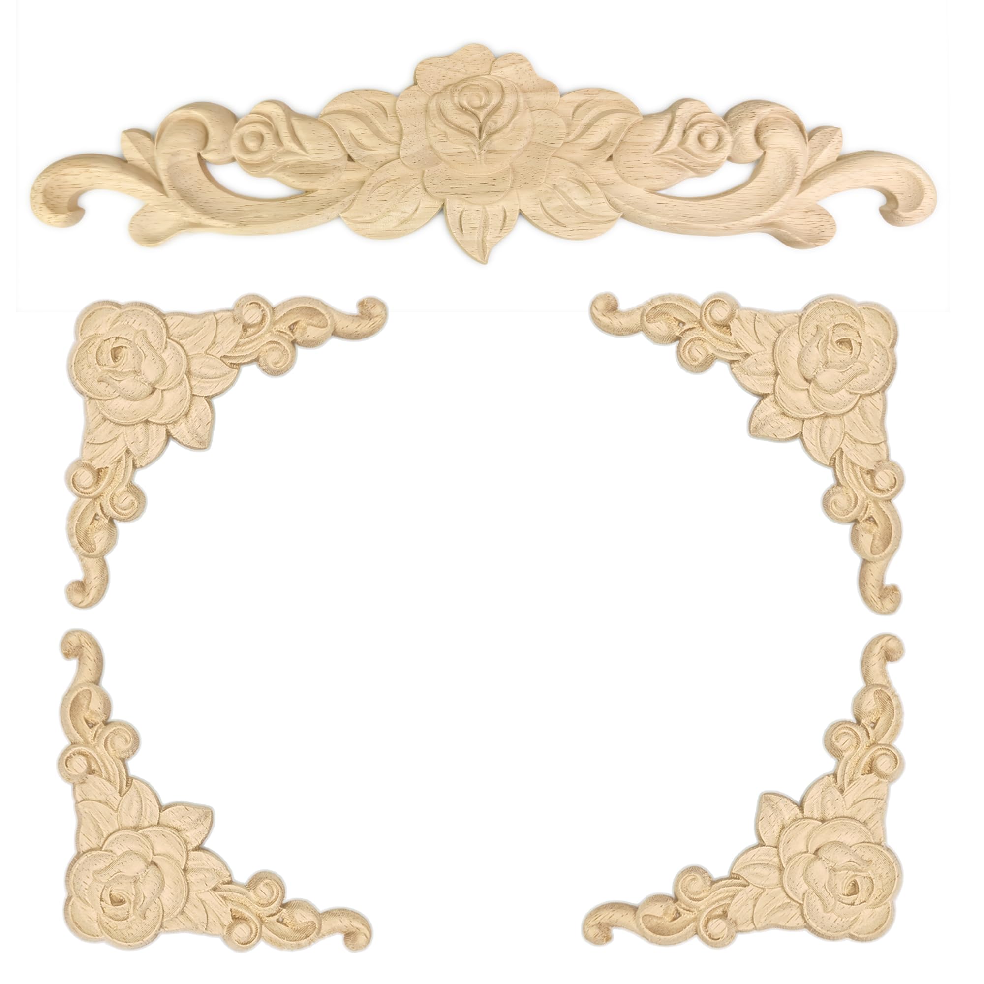 Apliques de madera de 30 cm para esquinas de muebles y decoración