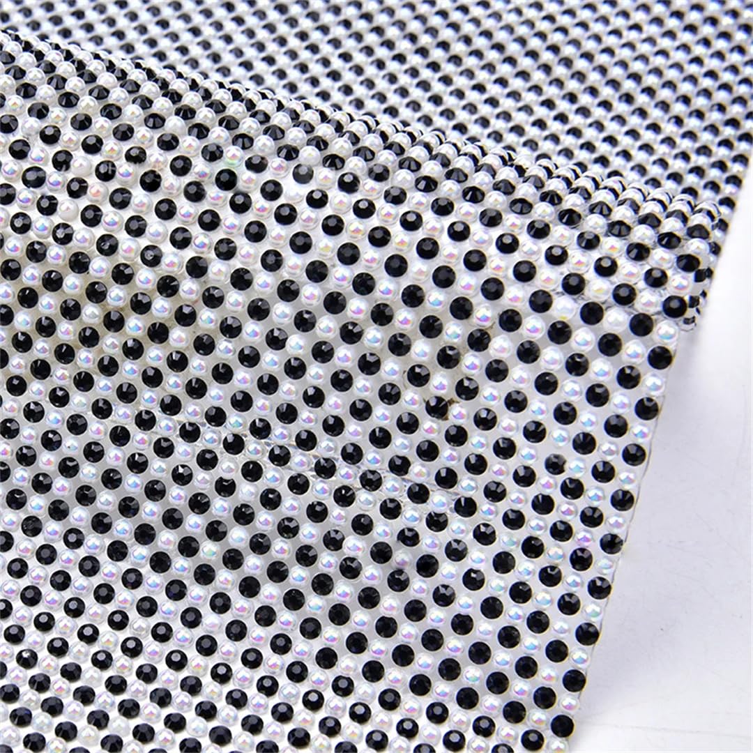 24X40cm Ferro Su Strass E Perle Mesh Autoadesivo Trim Applique Cristallo Strass Sticker Per Matrimonio Fai Da Te E Abbigliamento Decorazione