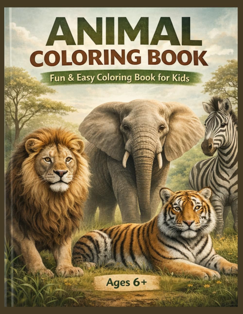 ANIMAL COLORING BOOK: Fun & Easy Coloring Book for Kids