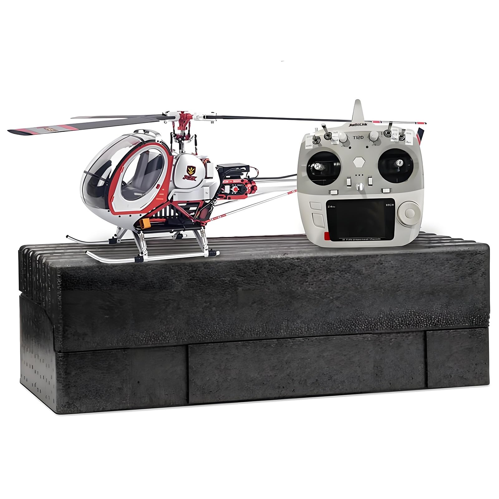 Helicóptero teledirigido sin Barra estabilizadora C300 2.4G con Luces LED de 3 rotores y Cabina Que se Abre Modelo de avión teledirigido Juguete Regalo 2 baterías(Silver,Right-Hand Throttle)