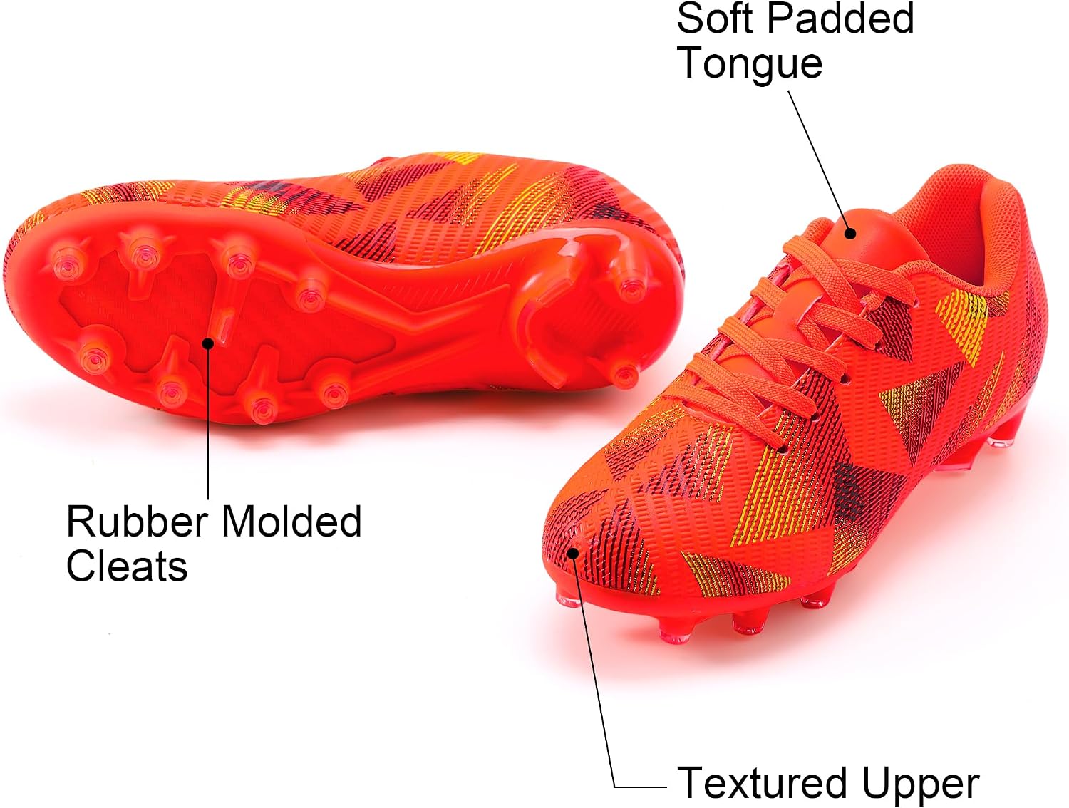 Soccer Cleats for Boys Girls Youth Lightweight Athletic Soccer Shoes for Outdoor Training and Games