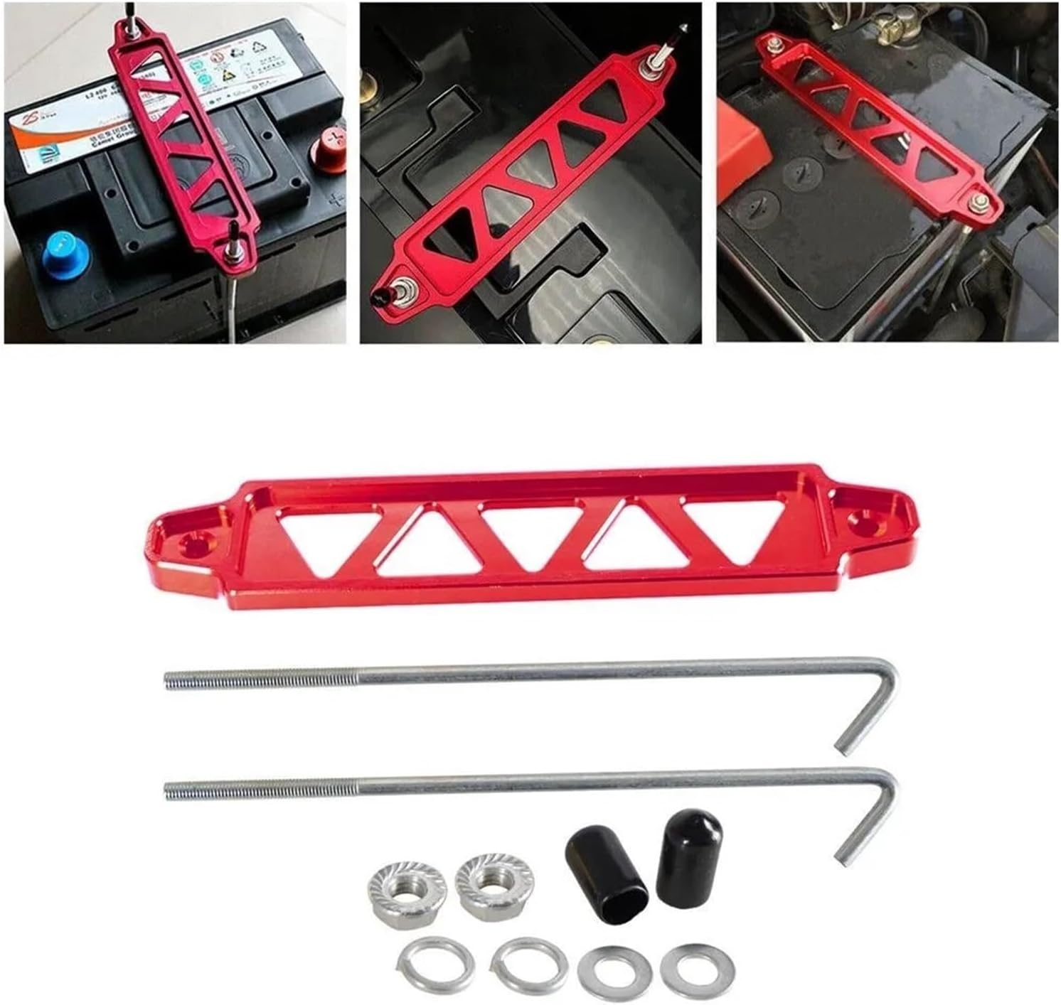Fixed Bracket Universal Tie Down Bracket Fit for Subaru Fasten Brace Aluminum Bars Fit for Honda Fit for Civic EK EG Holder Down Universal(Red)