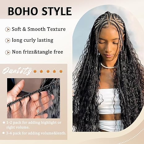 Boho Braids: Long Curly Braiding Hair