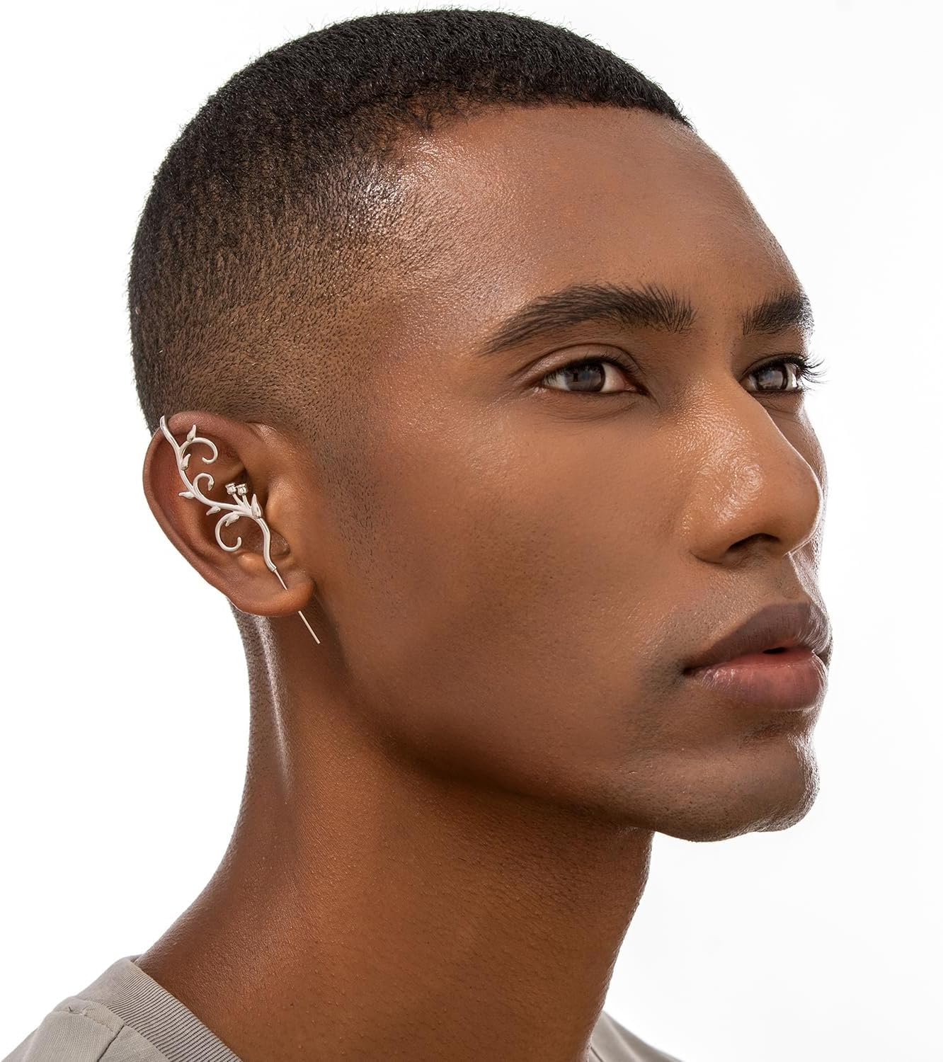 Enchanted Vine Helix Hook Earrings – Adjustable, Hypoallergenic, Unisex Ear Cuff Style