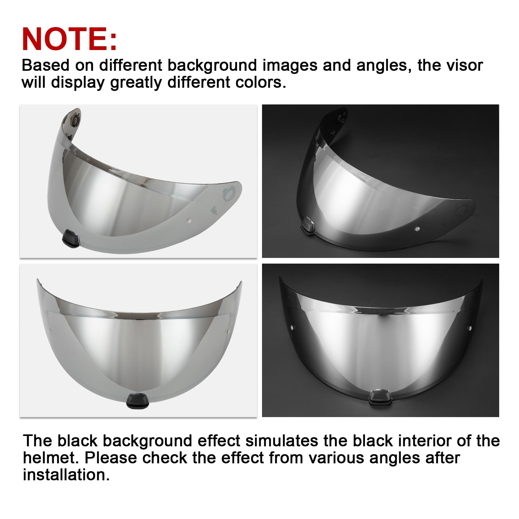 PSLER Visiera per HJC i70 i10 HJ-31,Visiera Colorata Accessori per Casco da Moto Ricambio(Argento)