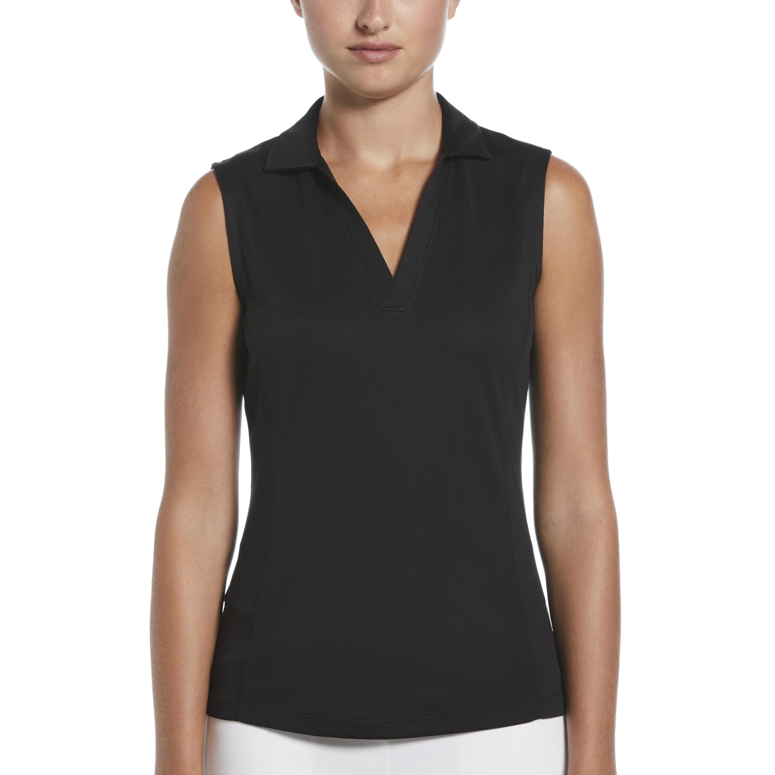 Grand Slam Women's Solid Sleeveless Golf Top, Moisture-Wicking, Sun Protection, Ventilated & Breathable