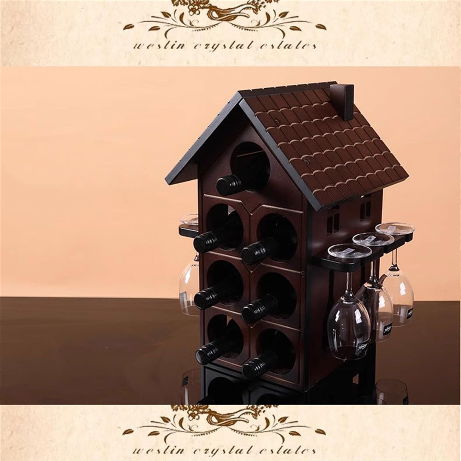 Range Bouteille Casier à vin Ornement Support de Verre à vin à l'envers Bouteille de vin en Bois Massif créatif casier à vin présentoir Casier Bouteille Vin